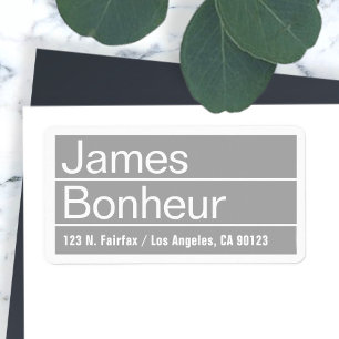 Cool Modern Grey Return-adres Etiket