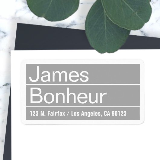 Cool Modern Grey Return-adres Etiket
