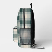 Cool Modern Groen Check geruite Monogram Initialen Bedrukte Rugzak (Rechts)