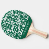 Cool Modern Groene Tafel-Tennis-Paddle met Naam Tafeltennisbatje (Zijkant)