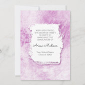 Cool Modern Grunge 2 Sided Photo Pink Paars Afstud Aankondiging (Achterkant)