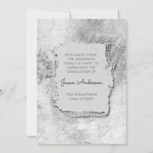 Cool Modern Grunge Double Sided Photo Afstuderen Aankondiging (Achterkant)