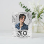 Cool Modern Grunge Photo Afstuderen Aankondiging Briefkaart (Staand voorkant)