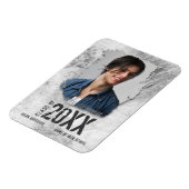 Cool Modern Grunge Photo Afstuderen Aankondiging Magneet (Linkerzijde)