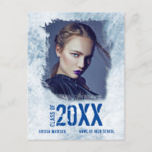 Cool Modern Grunge Photo Blue Afstudeerder Announo