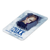 Cool Modern Grunge Photo Blue Afstudeerder Announo Magneet (Linkerzijde)