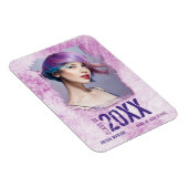 Cool Modern Grunge Photo Pink Paars Afstuderen Magneet (Rechterzijde)