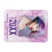 Cool Modern Grunge Photo Pink Paars Afstuderen Magneet (Horizontaal)