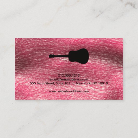 Cool & Modern Guitar Teacher Music Visitekaartje (Achterkant)