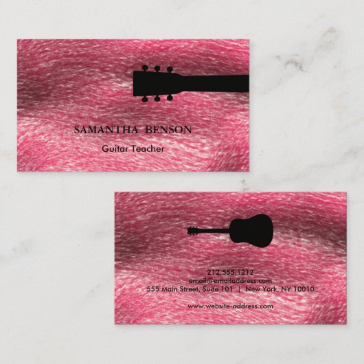 Cool & Modern Guitar Teacher Music Visitekaartje (Voorkant / Achterkant)
