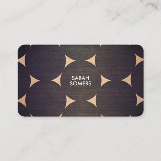 Cool-, modern hout- en kopercirkels visitekaartje (Voorkant)