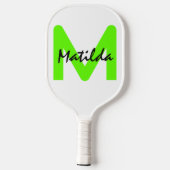 Cool Modern Initial Naam Foto Pickleball Paddle (Achterkant)
