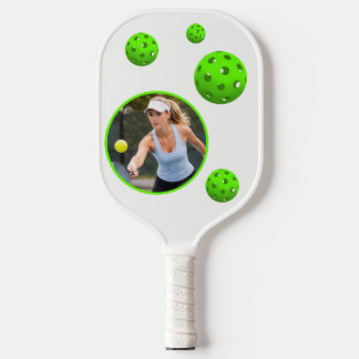 Cool Modern Initial Naam Foto Pickleball Paddle