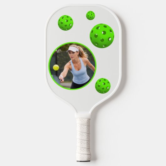 Cool Modern Initial Naam Foto Pickleball Paddle (Voorkant)