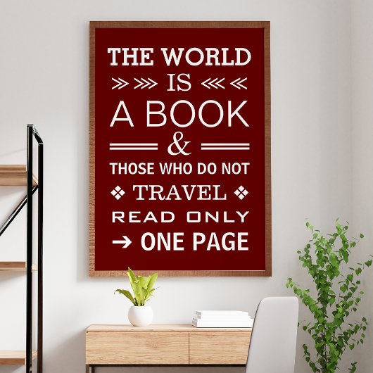 Cool Modern Inspirerend Typography Travel Quote Poster