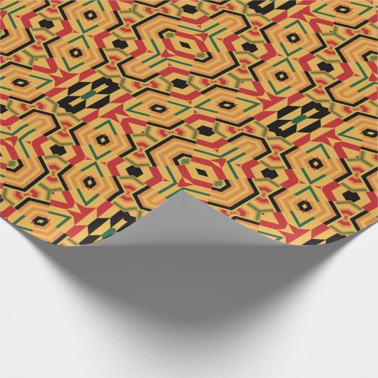 Cool Modern Kente Design Cadeaupapier (Hoek)