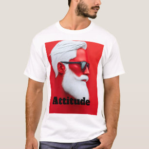Cool Modern Kerstman Portret T-Shirt Stijlvol