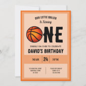 Cool Modern Klein Baller Basketbal 1e Verjaardag Kaart (Voorkant)