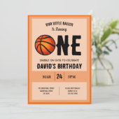 Cool Modern Klein Baller Basketbal 1e Verjaardag Kaart (Staand voorkant)