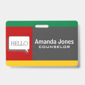 Cool Modern Kleurblok Gepersonaliseerd Professione Badge (Achterkant)