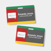 Cool Modern Kleurblok Gepersonaliseerd Professione Badge (Voor- en achterkant)