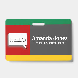 Cool Modern Kleurblok Gepersonaliseerd Professione Badge