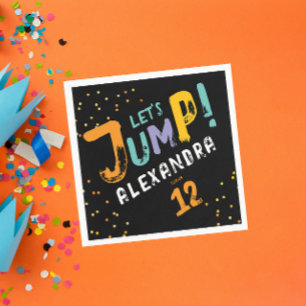 Cool Modern Kleurrijke Black Jump Artsy Brush Typo Servet