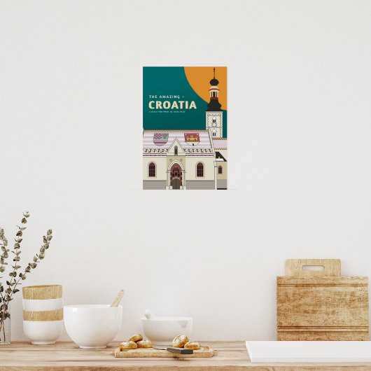 Cool Modern Kroatisch reisposter Poster (Keuken)