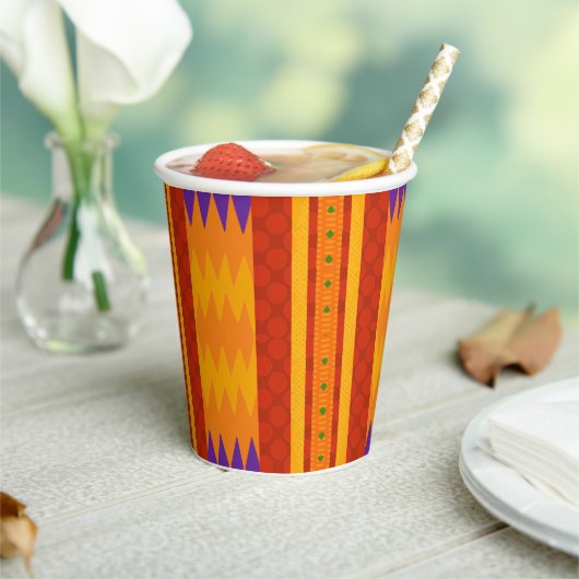 Cool Modern Kwanzaa Print Paper Cups Papieren Bekers (Insitu)