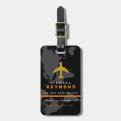 cool modern label reistas met aangepaste naam bagagelabel (Voorkant verticaal)