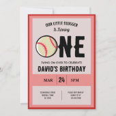 Cool Modern Little Slugger Baseball 1e Verjaardag Kaart (Voorkant)