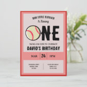 Cool Modern Little Slugger Baseball 1e Verjaardag Kaart (Staand voorkant)