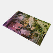 Cool Modern Machinery Steampunk Geeky Pink Green Deurmat (Schuin)