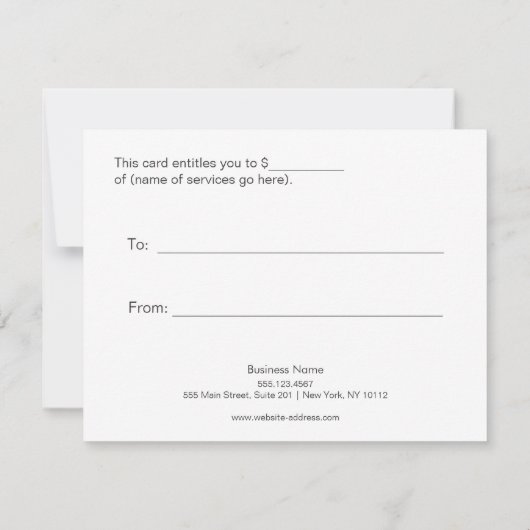 Cool Modern Man Mode Cadeaubon (Achterkant)