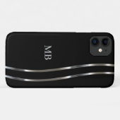 Cool modern mannen zakelijk monogram Case-Mate iPhone case (Achterkant (horizontaal))