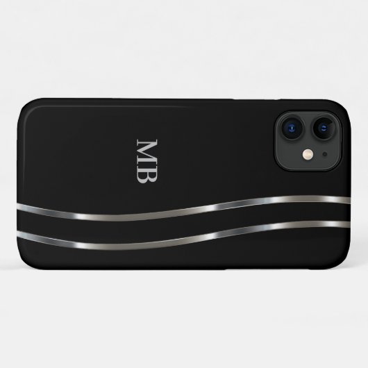 Cool modern mannen zakelijk monogram Case-Mate iPhone case (Achterkant (horizontaal))