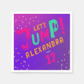 Cool Modern Meisje Paarse Roze Trampoline Jump Par Servet (Voorkant)