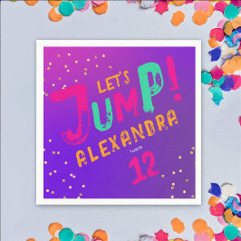 Cool Modern Meisje Paarse Roze Trampoline Jump Par Servet