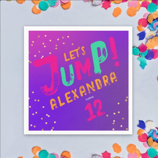 Cool Modern Meisje Paarse Roze Trampoline Jump Par Servet