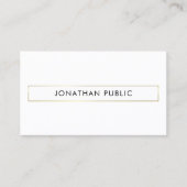 Cool Modern Minimalist Clean Elegant Golden Plain Visitekaartje (Voorkant)