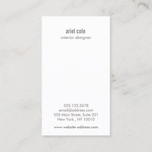 Cool Modern Minimalistisch Zacht Zilver Profession Visitekaartje (Achterkant)