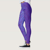    Cool & Modern Moiré Effect Abstract Blauw Paars Leggings (Links)