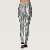 Cool Modern Monochrome Grijze Strepen Waterverf Leggings (Achterkant)
