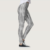 Cool Modern Monochrome Grijze Strepen Waterverf Leggings (Rechts)
