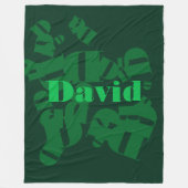 Cool modern monogram en naam in groen fleece deken (Voorkant)