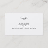 Cool Modern Monogram Zwart-wit Professional Visitekaartje (Achterkant)