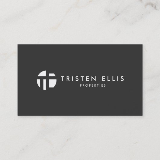 Cool Modern Monogram Zwart-wit Professional Visitekaartje (Voorkant)