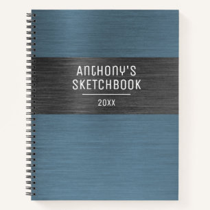 Cool Modern Navy Blue Sketchbook Notitieboek