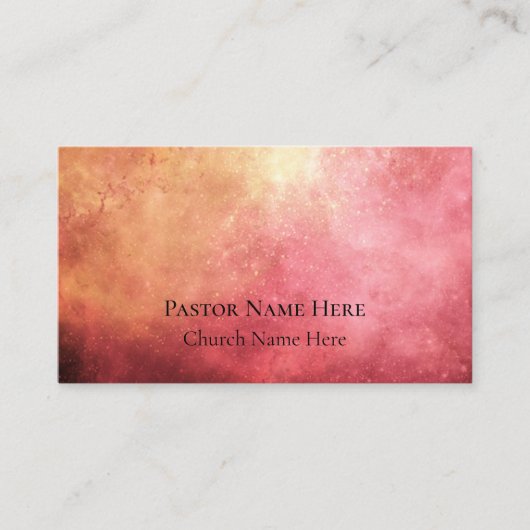 Cool Modern Nebula Custom Pastor Contact Visitekaartje (Voorkant)