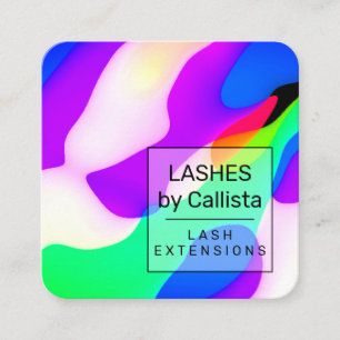 Cool modern Neon Liquid Geometric Patroon Vierkante Visitekaartje